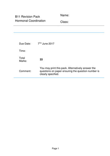 AQA new specification-B10 & B11-revision pack