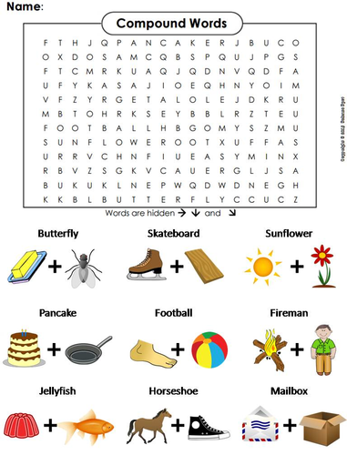 Compound Words Word Search