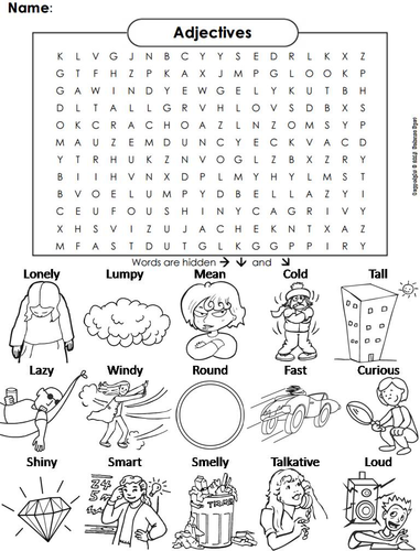 adjectives-word-search-teaching-resources