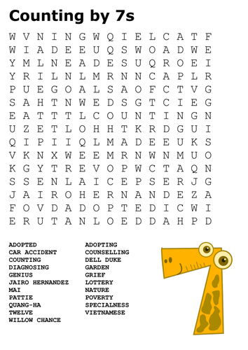 Counting By 7s Word Search