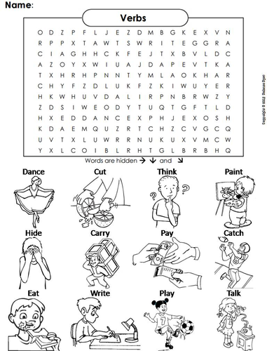 Verbs Word Search | Teaching Resources