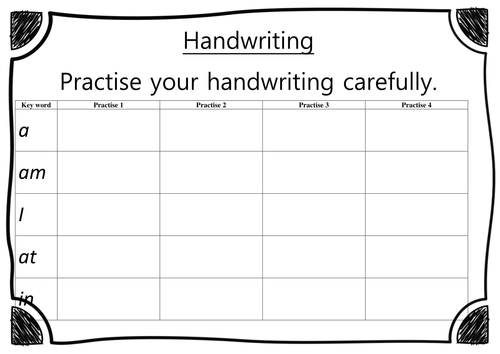 eyfs reception handwriting worksheet list 1 pack 1 teaching resources