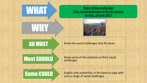 AQA Geography GCSE new specification - The urban world and Rio fully resourced lessons