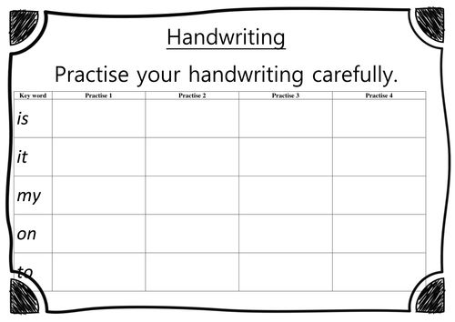 EYFS - Reception - Handwriting Worksheet - List 2 - Pack 1 ...