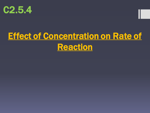 Effect of Concentration on the Rate of Reaction