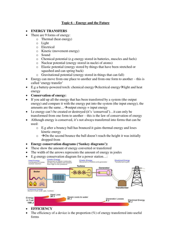 Edexcel Physics GCSE P1 - Energy and the Future booklet