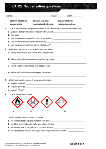 GCSE Acids | Teaching Resources