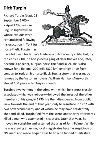 Dick Turpin Handout