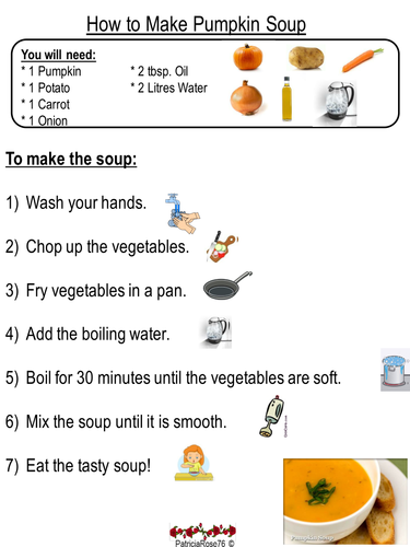 Pumpkin Soup Instruction Writing