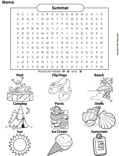 Summer Word Search