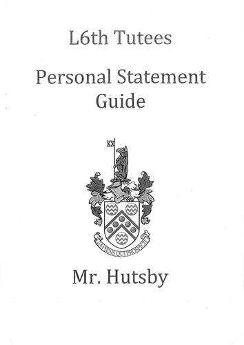 Personal Statement Booklet