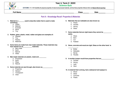 Science Quiz: Materials and Properties