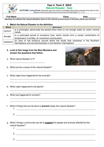 Science Quiz: Natural Disasters | Teaching Resources