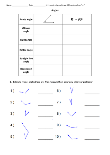 Math: Measure and Identify Angles