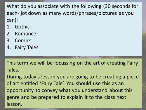Grimms fairy tales SOW Creative writing