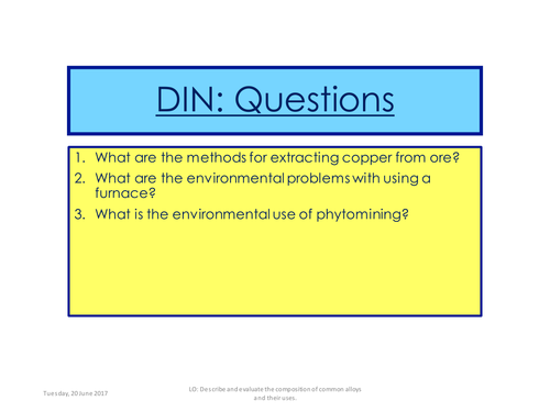 New AQA Alloys Lesson