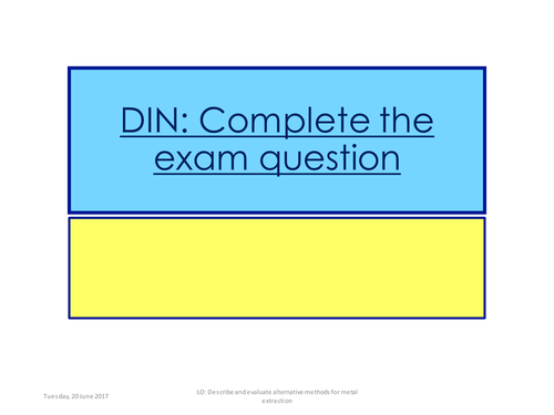 New AQA Alternative Methods of Copper Extraction