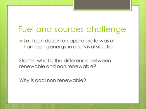 Energy resources challenge
