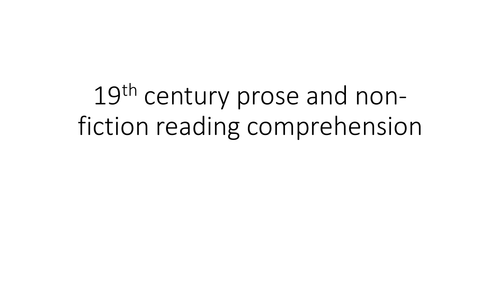 GCSE English Language reading 19th century prose and non-fiction texts