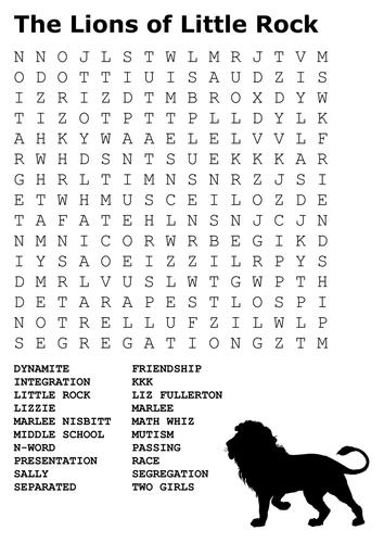 The Lions of Little Rock Word Search