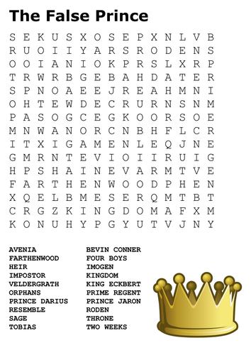 The False Prince Word Search