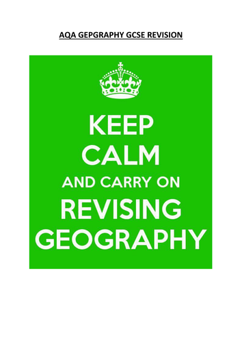 GCSE GEOGRAPHY REVISION
