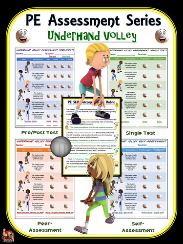 PE Assessment Series: Underhand Volley- 4 Versions