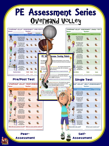 PE Assessment Series: Overhand Volley- 4 Versions