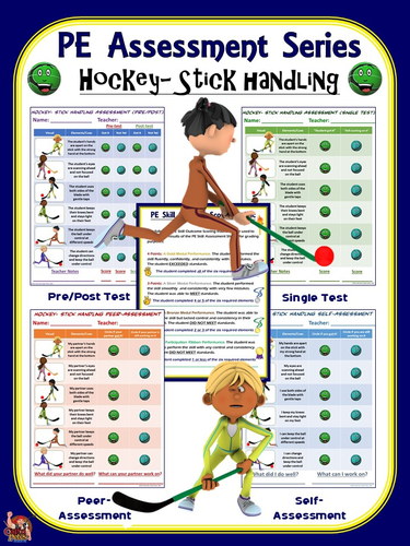 PE Assessment Series: Hockey- Stick Handling- 4 Versions