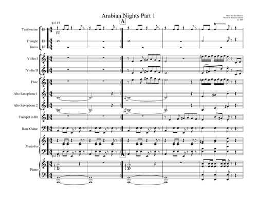 Aladdin Jr  Orchestral arrangements