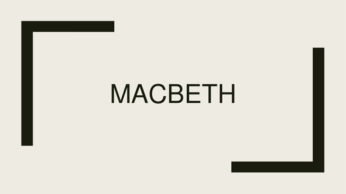 Macbeth SoW GCSE Lessons 1-5