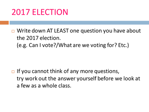 (1) Introduction to Electoral Systems Lesson