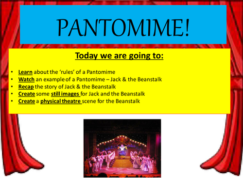 KS3 Drama (SEN Differentiated) Pantomime - Lesson 1