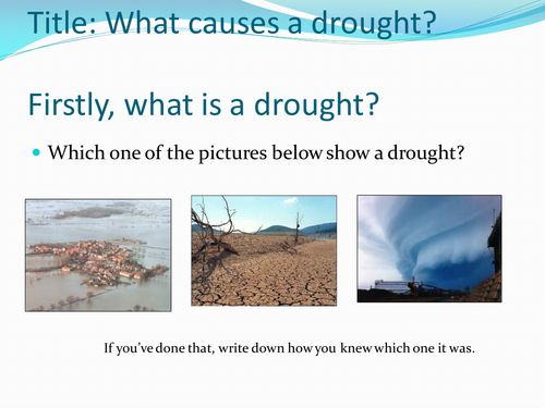 (2) Droughts Lesson, Natural Hazards SoW - Geography Year 7