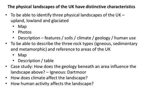 OCR GCSE Landscapes of the UK teaching resources