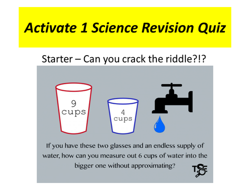 Activate 1 Science Revision Quiz