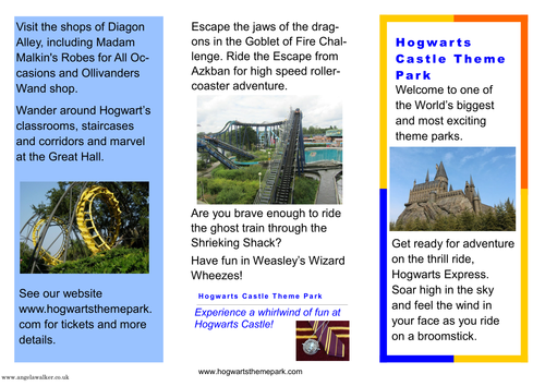 Great motivation to write with Harry Potter persuasive task - scaffold, model text, brochure & notes