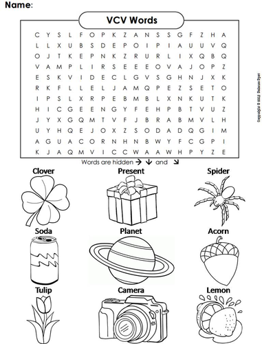 VCV Words Word Search