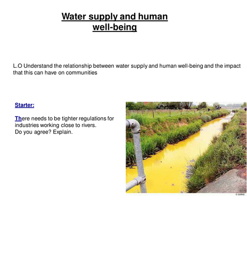 Water supply and human well-being