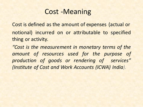 Basics of Cost Accounting