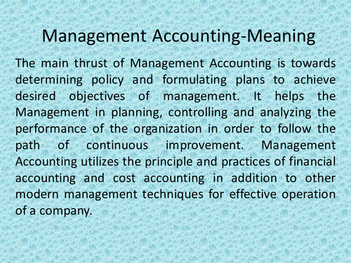 management accounting introduction essay