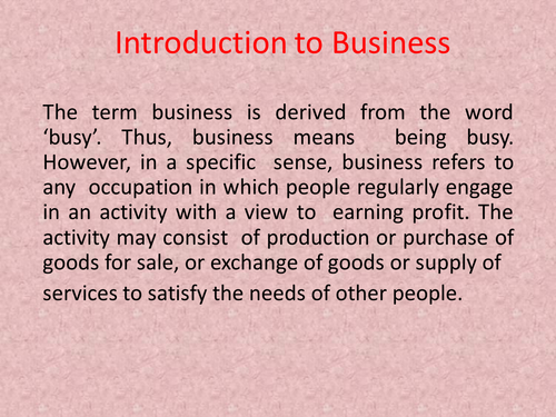 Intoduction to Business