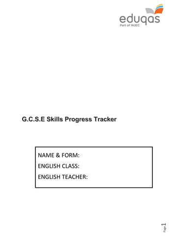 G.C.S.E English Skills Tracker
