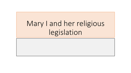 Mary I and her religious changes