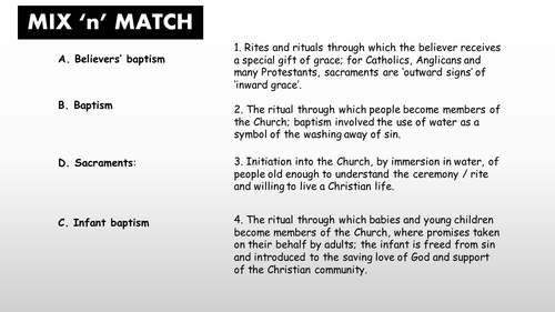 GCSE RS AQA A - Baptism