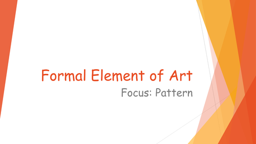 Formal Elements of Pattern