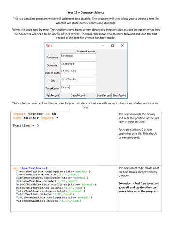 Python - User Interface Programming - Tkinter - OCR - Alevel & GCSE - Part 2