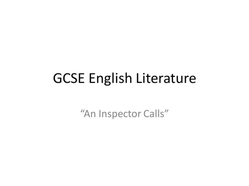 AQA Eng Lit, Modern Texts, "An Inspector Calls", the Inspector's Final Speech, reading, analysis