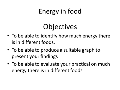 Energy in  food