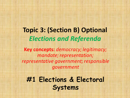 Electoral Systems  & Electoral Systems in the UK